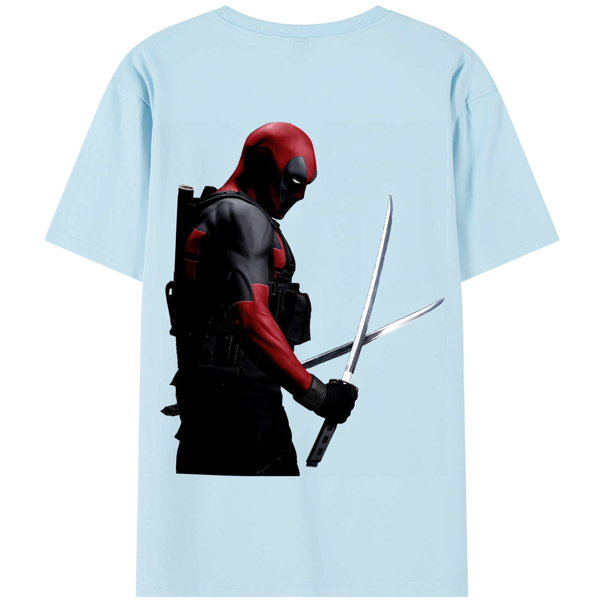 （画像用） Deadpool デッドプール 綿100％半袖Tシャツ（背面プリント）